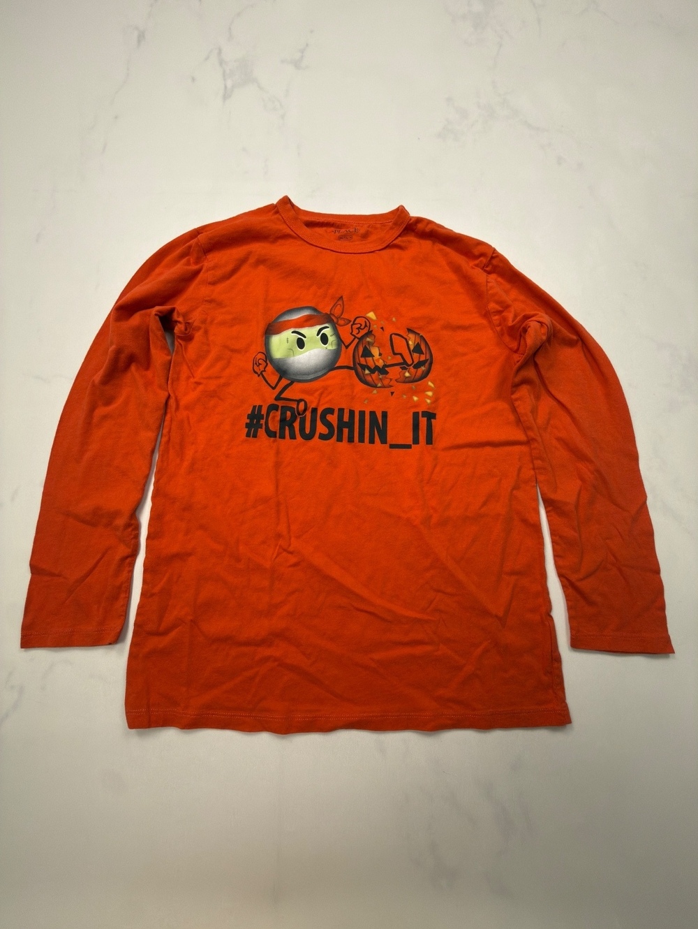 Children's Place #Crushin_It Graphic Tee Orange 2010s Streetwear - Boys XXL